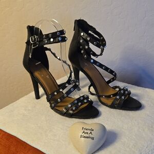 Mossimo Spike Heel Black Stud Strappy Heels